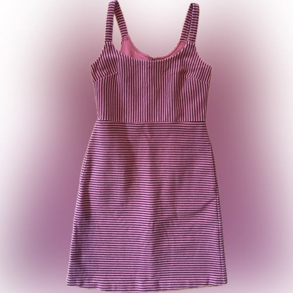 LOFT Dresses & Skirts - LOFT Ann Taylor Women's Dress Pink Black Striped Sleeveless Size 0